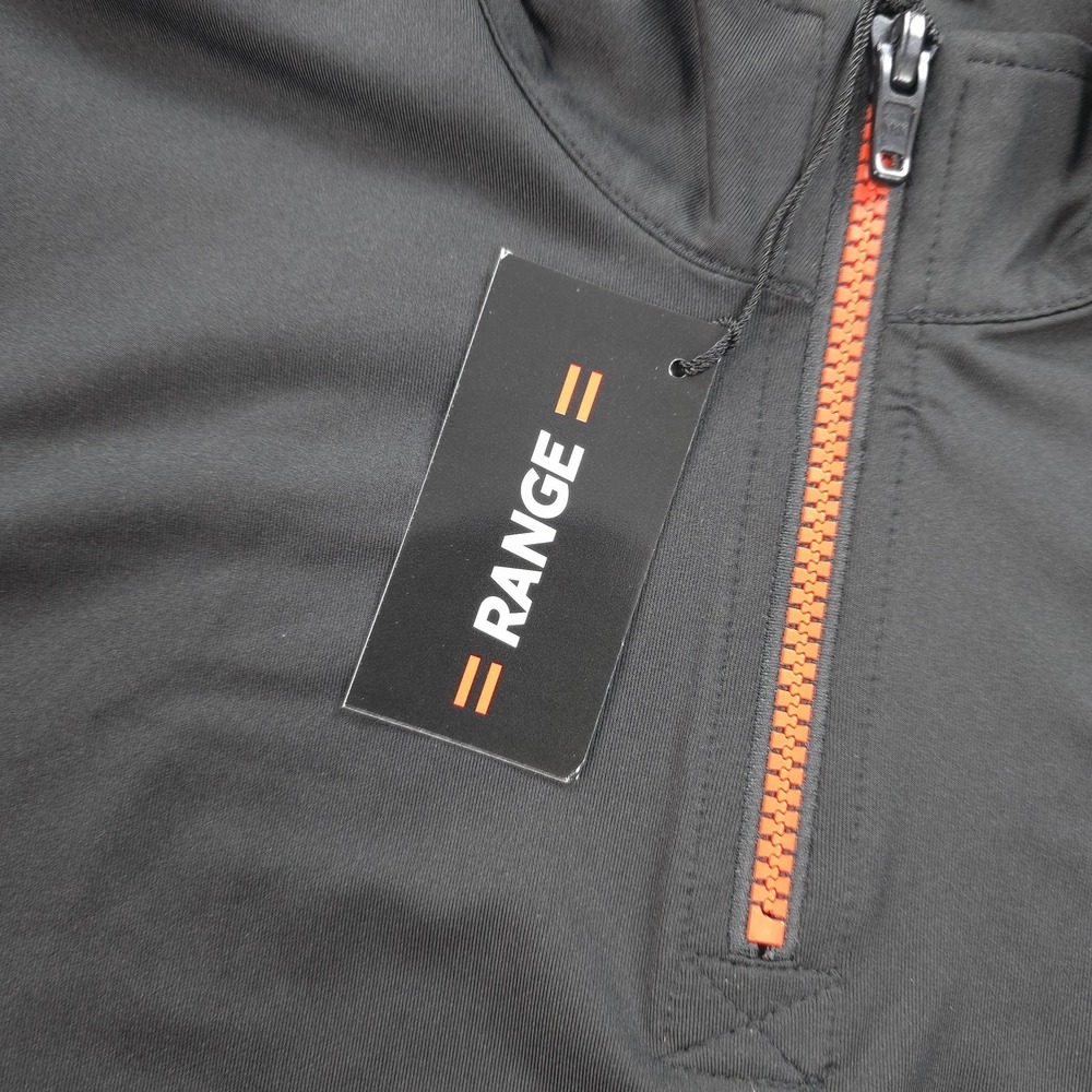 Range Shirt Mens Medium Black 1/4 Zip Performance Golf Pullover Stretch NEW - Picture 3 of 11